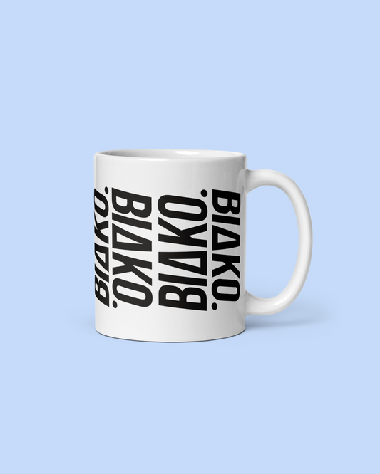 WHITE GLOSSY MUG BIAKO VERT