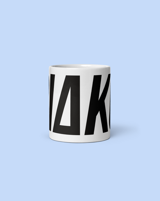 WHITE GLOSSY MUG BIAKO BIG LOGO