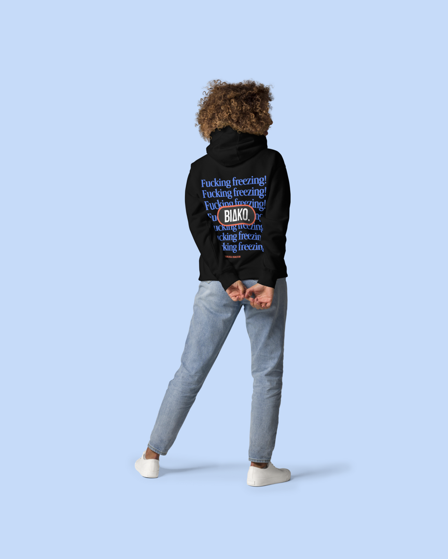 FUCKING FREEZING! BLACKOUT UNISEX HOODIE